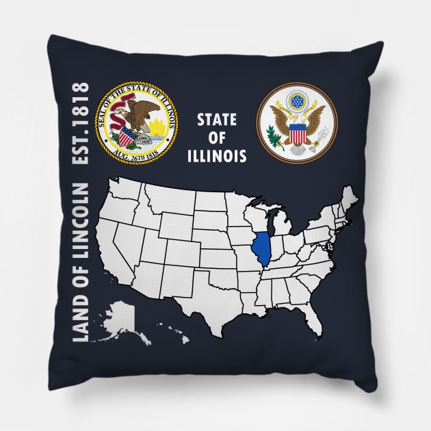 State of Illinois Pillow by NTFGP