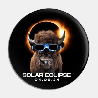 Solar Eclipse Bison: Bold Tee Celebrating the Spirit of America Pin