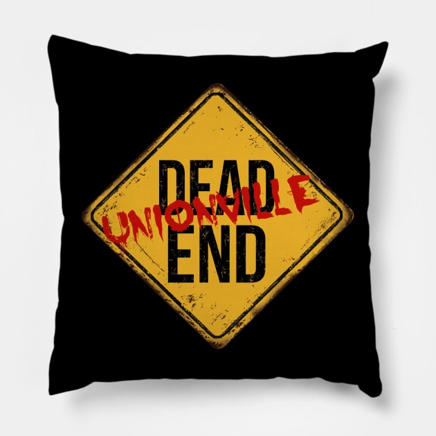 Dead End Red Graffiti Unionville Pillow by iSoulated Designs