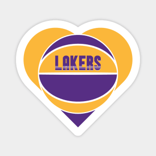 Heart Shaped Los Angeles Lakers Basketball Magnet