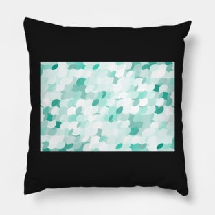 Teal blue abstract bubbles, soft blue summer design Pillow