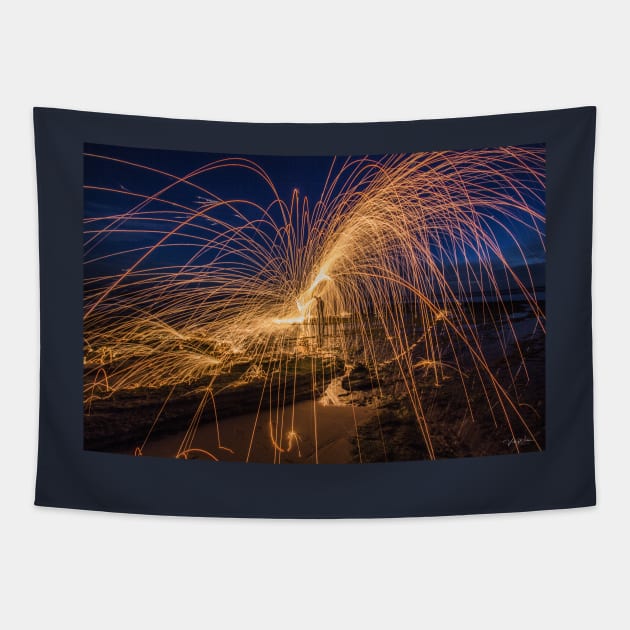 Steel Wool Spinning at London Bridge, Portsea, Victoria, Australia. Tapestry by VickiWalsh