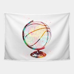 Basketball Globe Tapestry