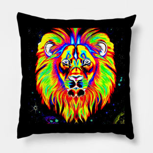 The Lion Dark Rainbow Pillow