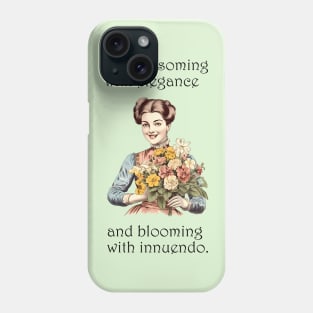 Blossoming Elegance & Blooming Innuendo: Victorian Lady with Flowers Phone Case