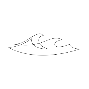 Ocean Waves - One line art - W1 T-Shirt