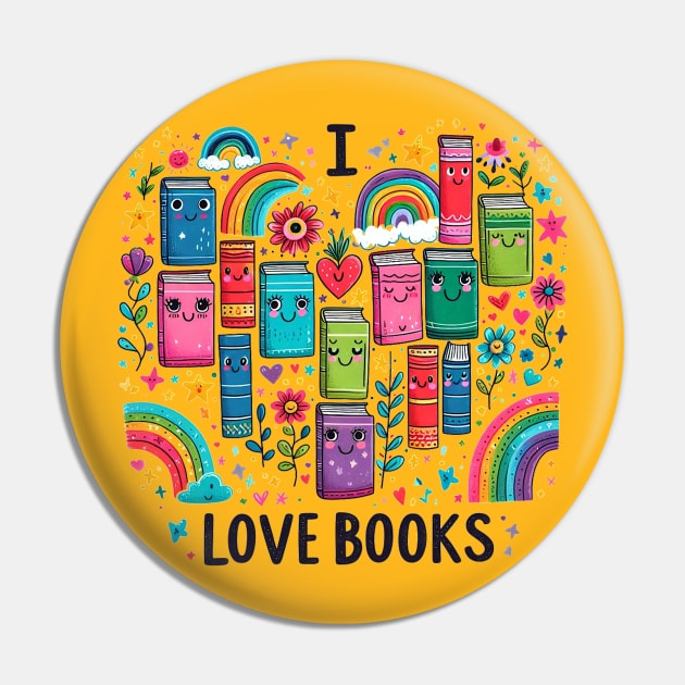 I love Books Pin by Iceman_products