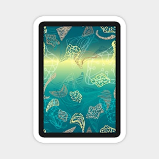 abstract deep see underwater pattern design Magnet