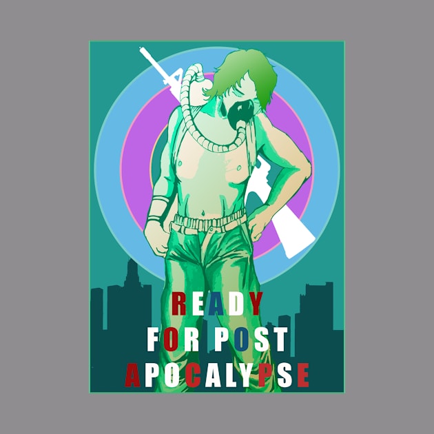 colorful girl post apocalypse by theanomalius_merch