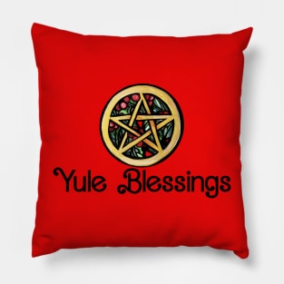 Yule Blessings Pentagram Pillow