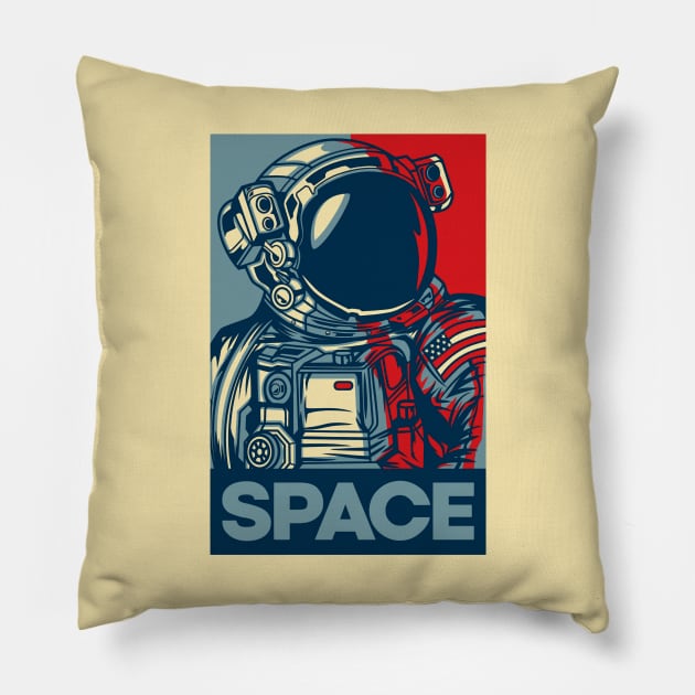 Astronaut in Space Pillow by warbotspecial