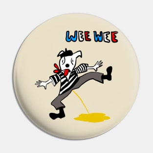 “Wee Wee” Dog in Stereotypical French Attire Pin