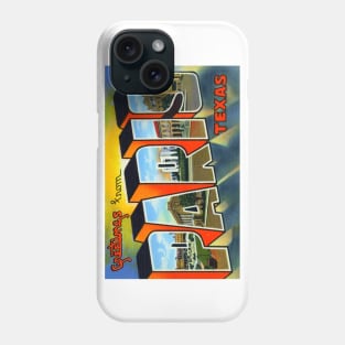 Greetings from Paris, Texas - Vintage Large Letter Postcard Phone Case