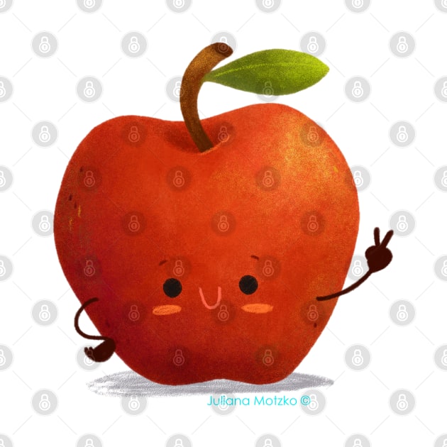 Cute smiling apple by julianamotzko