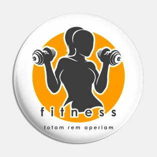 Fitness Emblem with Athletic Woman Pin