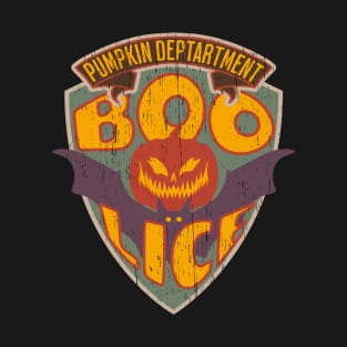 Boolice Halloween police funny badge pumpkin department distressed T-Shirt