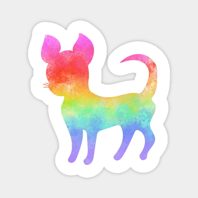 Watercolor rainbow chihuahua Magnet by bettyretro