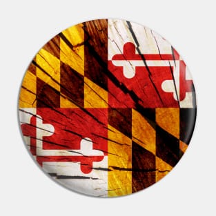 Flag of Maryland - Tree Trunk Wood Pin