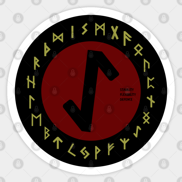 Red Eihwaz Futhark Rune Symbol - Symbols - Sticker | TeePublic