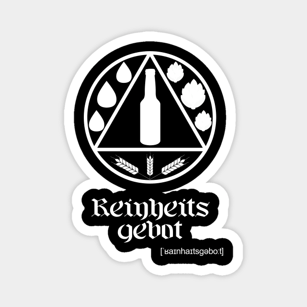 German Beer Purity Law Reinheitsgebot White Magnet by HighBrowDesigns