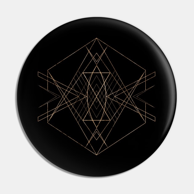 Gold Geometric Glyph Mandala 13 Pin by Holy Rock Design