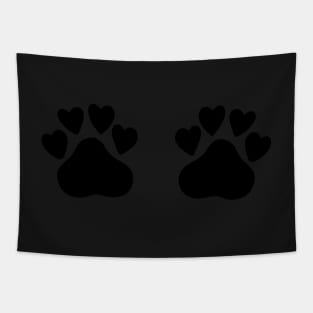 Cat's hand drawn paws in black and white Tapestry