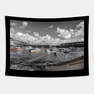 Mousehole Harbour, Cornwall, England, Selective Colouring Tapestry