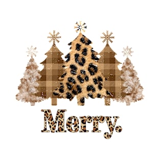 Leopard Christmas Tree Winter Holiday Merry Christmas Women T-Shirt