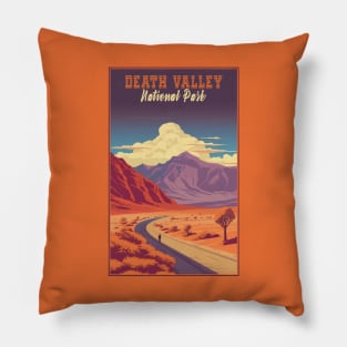 Death Valley National Park Vintage Travel  Poster Pillow