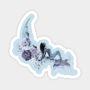 Mermaid Moon Blue Magnet