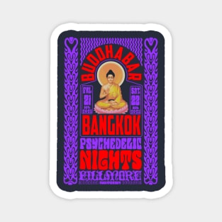 Psychedelic Nights at Bangkok Buddha Bar - Vintage Poster Design Magnet