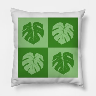 Monstera Checkerboard Pillow