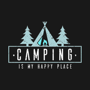 Vintage Camping Is My Happy Place Camper T-Shirt