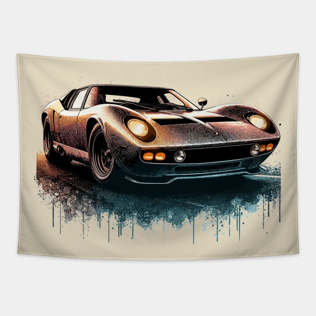 Lamborghini Miura Tapestry by Vehicles-Art