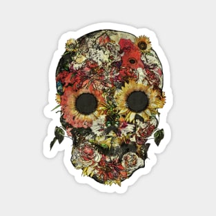 sugar skull, skull art flowers Magnet