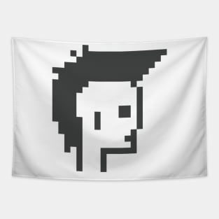 Punk Mohawk, Black and White  / ToolCrypto / Pixel Art Tapestry