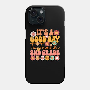 Womens Its A Good Day To Teach 2Nd Grade Cute Retro Groovy Teacher Phone Case