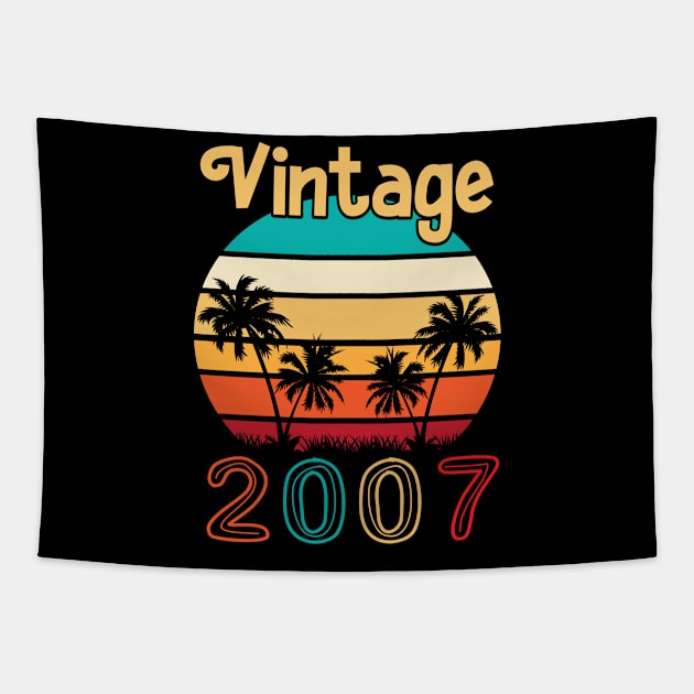 Summer Vintage 2007 Happy Birthday 13 Years Old To Me You Papa Nana Dad Mom Husband Wife Tapestry by Cowan79