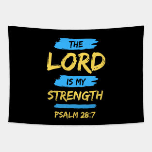 The Lord Is My Strength | Christian Typography Tapestry