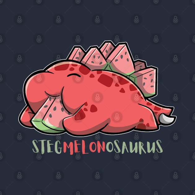 Stegmelonosaurus eating a slice of watermelon by DinoMart