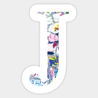 Letter J monogram custom girls name pink stickers