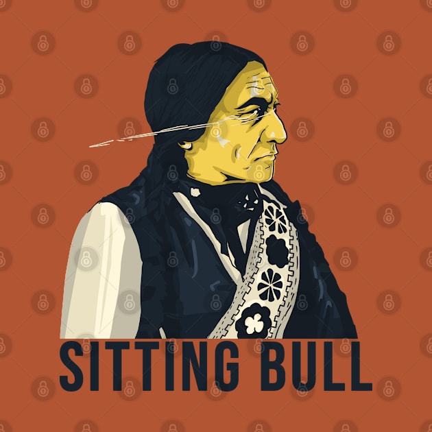 Sitting Bull Vector Art Design 2 by Eyanosa