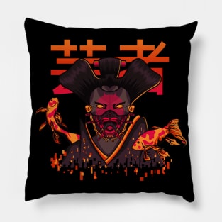 Geisha and Koi Japanese Pillow