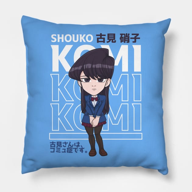 Shouko Komi Chibi Pillow by TeeTowArt