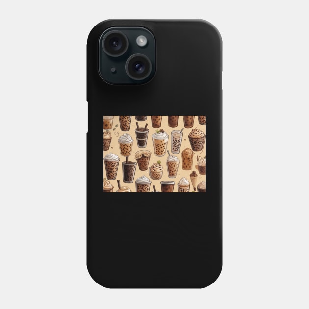 Ice Coffee Pattern Vintage Since Established Retro Phone Case by Flowering Away