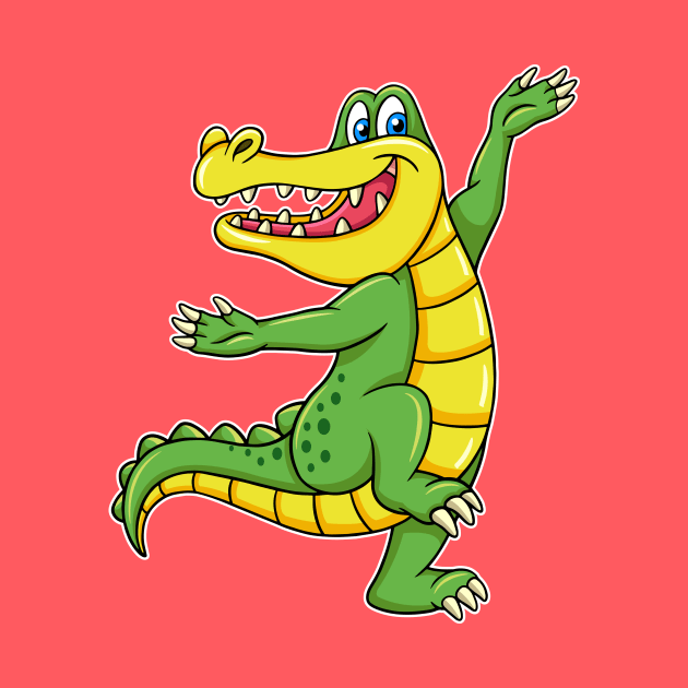 Dancing crocodile cartoon character by tsign703