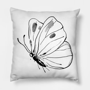 Ink Butterfly Side View Pillow