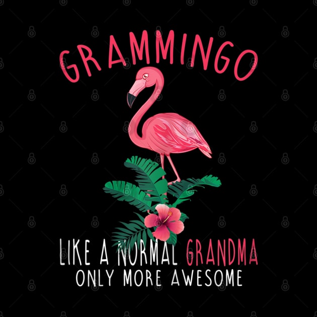 Grammingo Like An Grandma Only Awesome Floral Flamingo Gift by KIMIKA