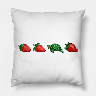 Cute Little Turtle Strawberry Pillow