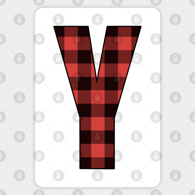 Letter Y Monogram Red And Black Buffalo Plaid Check Letter Y Sticker Teepublic